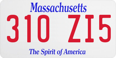MA license plate 310ZI5