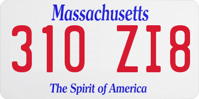 MA license plate 310ZI8