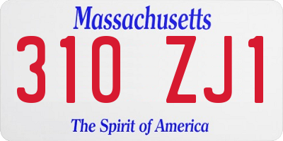 MA license plate 310ZJ1