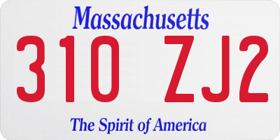 MA license plate 310ZJ2