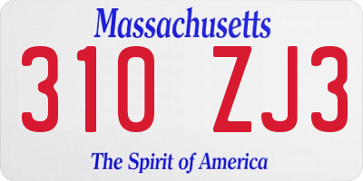 MA license plate 310ZJ3
