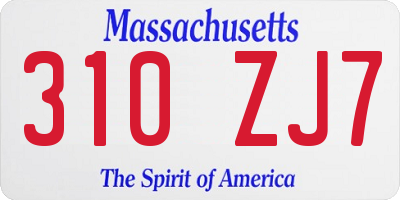 MA license plate 310ZJ7