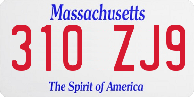 MA license plate 310ZJ9