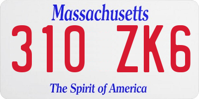MA license plate 310ZK6