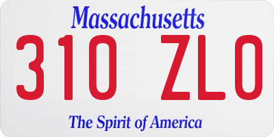 MA license plate 310ZL0