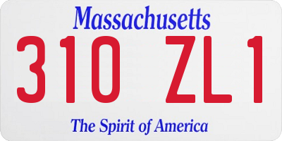 MA license plate 310ZL1