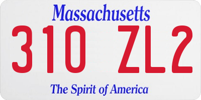 MA license plate 310ZL2