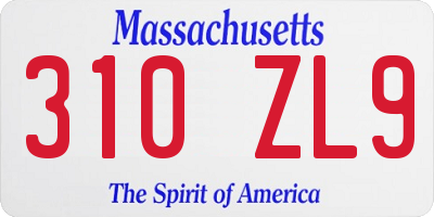 MA license plate 310ZL9