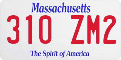 MA license plate 310ZM2