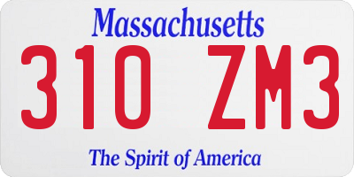 MA license plate 310ZM3