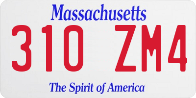 MA license plate 310ZM4