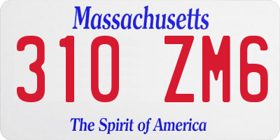 MA license plate 310ZM6