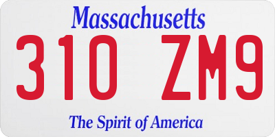 MA license plate 310ZM9