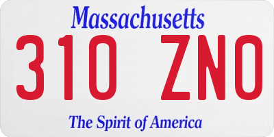 MA license plate 310ZN0