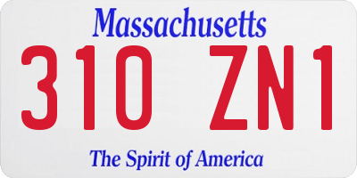 MA license plate 310ZN1