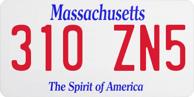 MA license plate 310ZN5