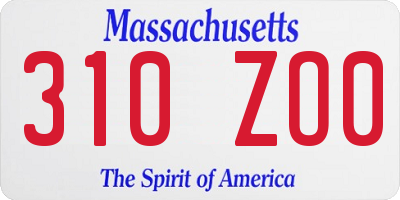 MA license plate 310ZO0