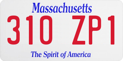 MA license plate 310ZP1