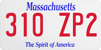 MA license plate 310ZP2