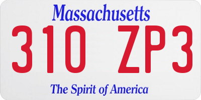 MA license plate 310ZP3
