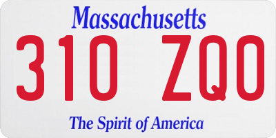 MA license plate 310ZQ0