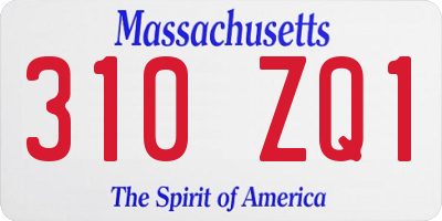 MA license plate 310ZQ1