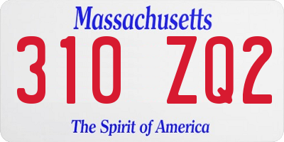 MA license plate 310ZQ2