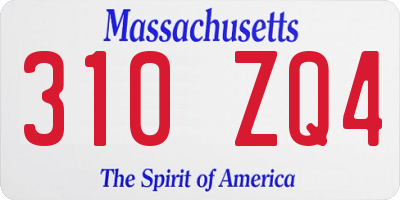 MA license plate 310ZQ4