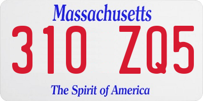 MA license plate 310ZQ5