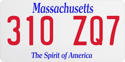 MA license plate 310ZQ7