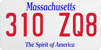 MA license plate 310ZQ8