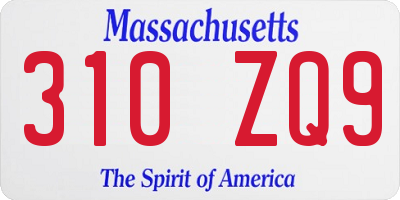 MA license plate 310ZQ9