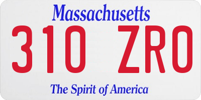 MA license plate 310ZR0