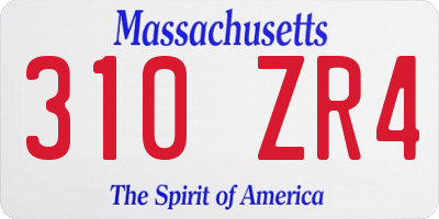 MA license plate 310ZR4