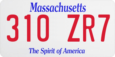 MA license plate 310ZR7