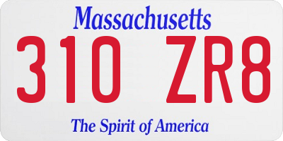 MA license plate 310ZR8