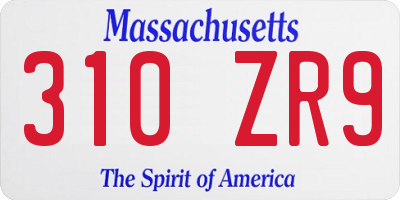 MA license plate 310ZR9