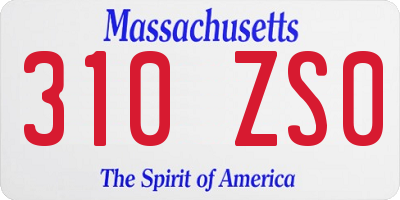MA license plate 310ZS0