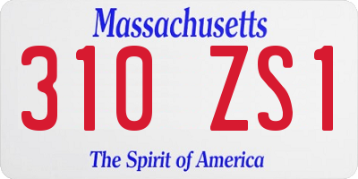 MA license plate 310ZS1