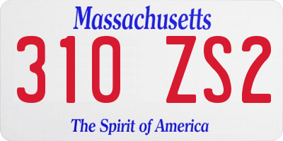 MA license plate 310ZS2