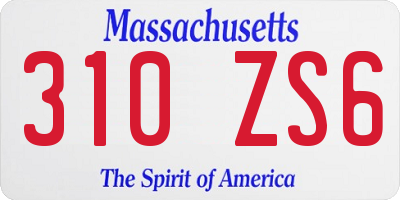 MA license plate 310ZS6