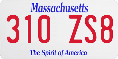 MA license plate 310ZS8