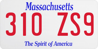 MA license plate 310ZS9