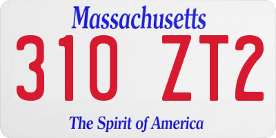 MA license plate 310ZT2