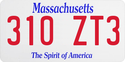 MA license plate 310ZT3