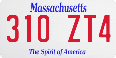 MA license plate 310ZT4
