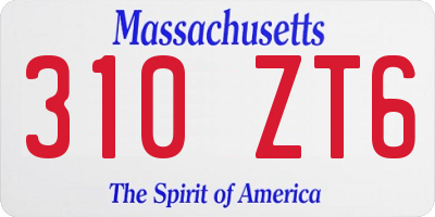 MA license plate 310ZT6