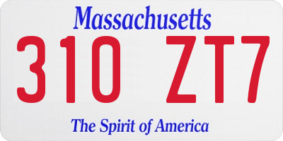 MA license plate 310ZT7
