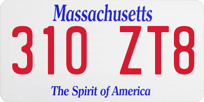 MA license plate 310ZT8