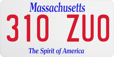 MA license plate 310ZU0